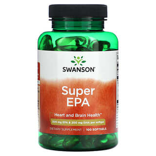 Swanson, スーパーEPA（エイコサペンタエン酸）、ソフトジェルカプセル100粒