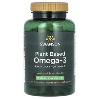 Swanson, Plant Based Omega-3, 120 Liquid Veggie Capsules