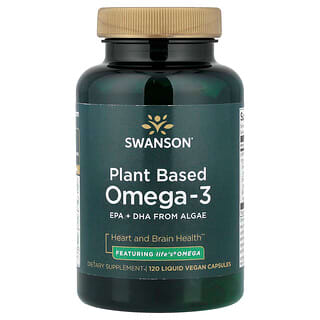 Swanson Vitamins, Omega-3 pochodzenia roślinnego, 120 kapsułek wegańskich w płynie