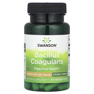 Swanson, Bacillus Coagulans, 6 млрд КОЕ, 60 растительных капсул