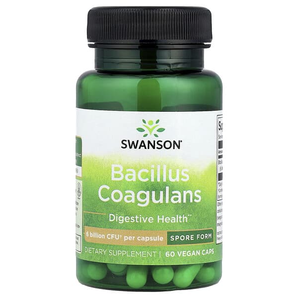 Swanson Bacillus Coagulans, 6 Billion CFU, 60 Vegan Caps