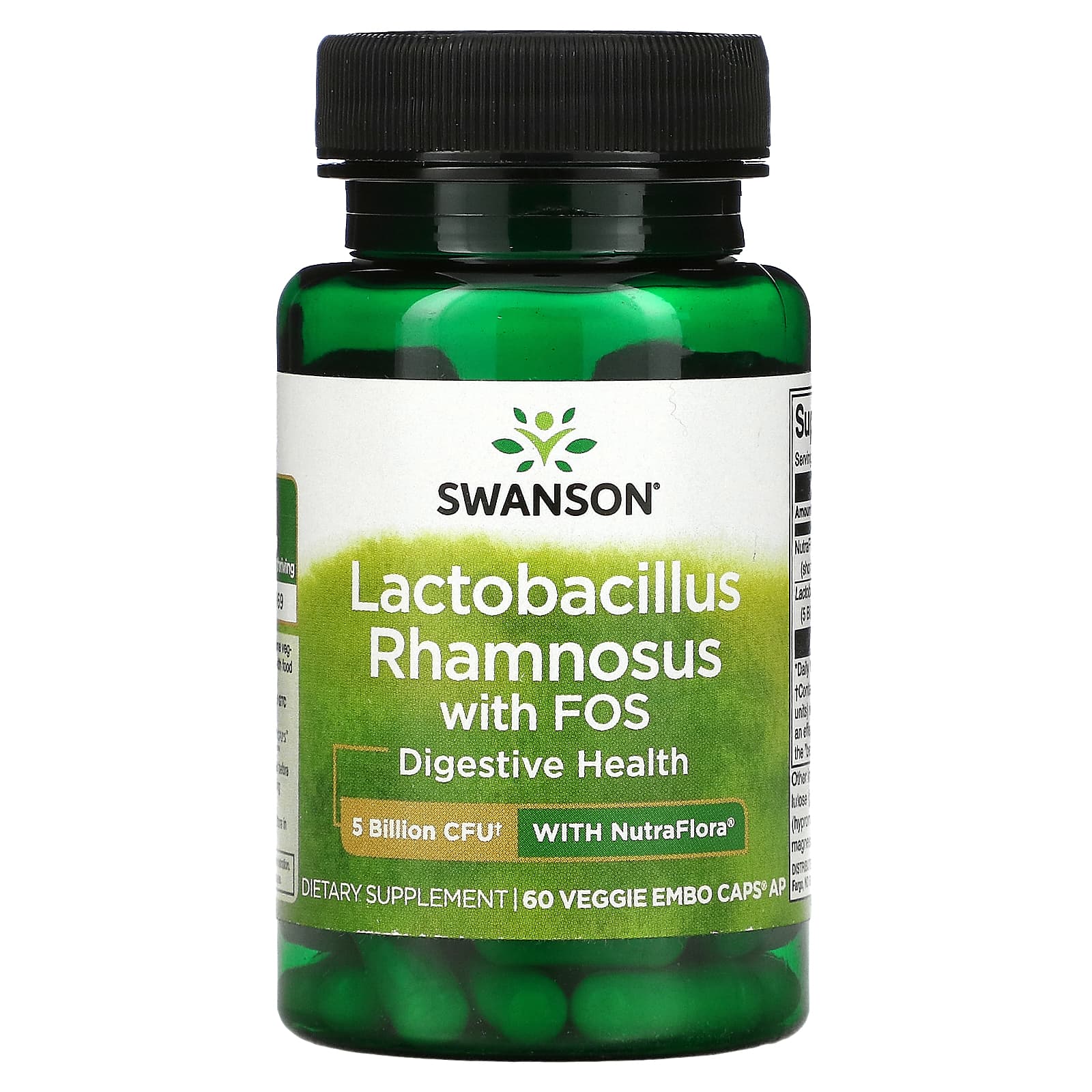 Swanson Lactobacillus Rhamnosus With FOS 5 Billion CFU 60 Veggie Swanson Lactobacillus Rhamnosus With FOS 5 Billion CFU 60 Veggie