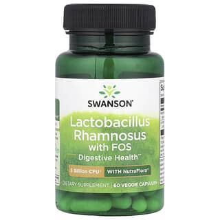 Swanson, Lactobacillus rhamnosus avec fructo-oligosaccharides, 5 milliards d'UFC, 60 capsules végétales