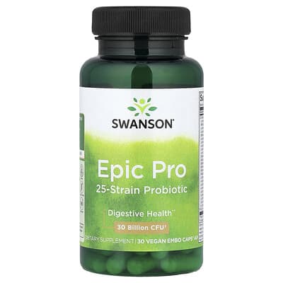 Swanson, Epic Pro 25 Strain Probiotics, 30 Billion CFU, 30 Vegan Embo Caps® AP