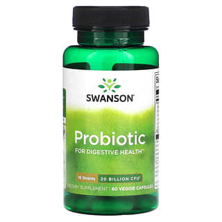 Swanson, Пробиотик, 20 млрд КОЕ, 60 растительных капсул
