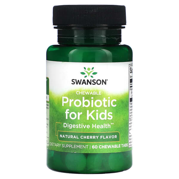 Swanson, 兒童益生菌，天然櫻桃味，60 片咀嚼片