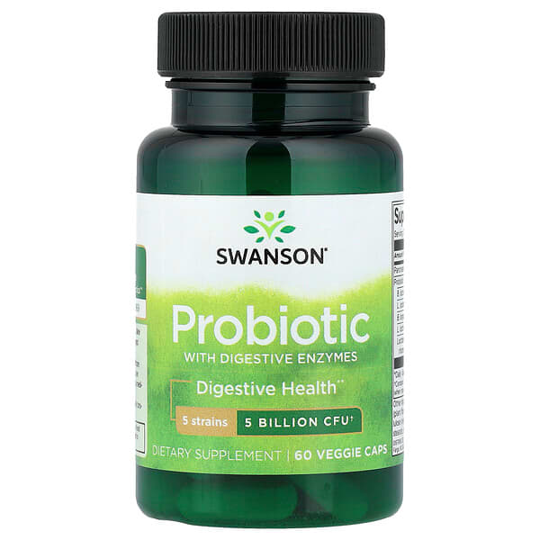 Swanson Vitamins, Probiotic with Digestive Enzymes, 60 Veggie Caps — product photo 1
