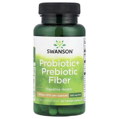 Swanson, Probiotic + Prebiotic Fiber, 60 Vegan Capsules