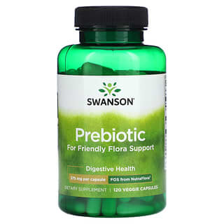 Swanson, Prebiótico para favorecer la flora y la flora, 375 mg, 120 cápsulas vegetales