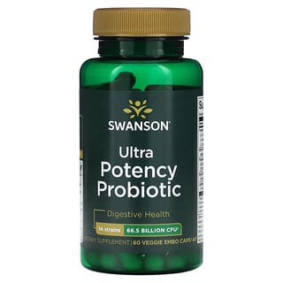 Swanson, Ultra Potency Probiotic, 66.5 Billion CFU, 60 Veggie EMBO Caps