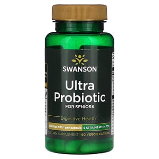 سوانسون‏, Ultra Probiotic ، لكبار السن ، 15 مليار وحدة تشكيل مستعمرة ، 60 كبسولة نباتية
