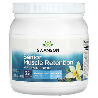 Swanson, Senior Muscle Retention Whey Protein Powder, Vanilla, 1.06 lb (480 g)