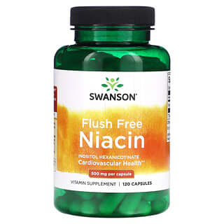Swanson, Niacina sem Lavagem, 500 mg, 120 Cápsulas