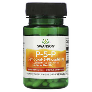 Swanson, P-5-P, doppelte Stärke, 40 mg pro Kapsel, 60 Kapseln