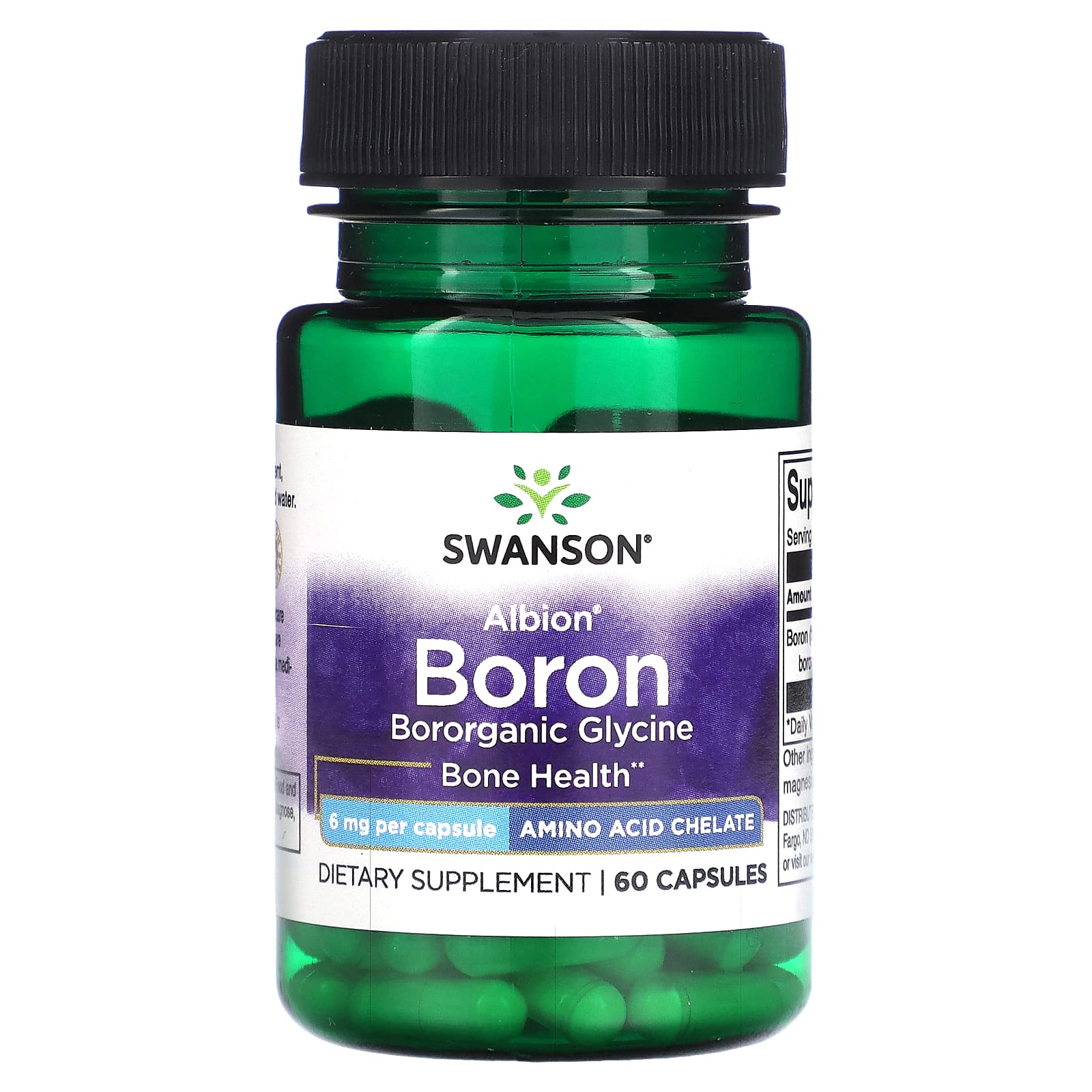 Swanson, Albion, Boro, 6 mg, 60 Cápsulas