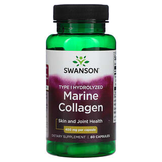 Swanson, Colágeno marino, 400 mg, 60 cápsulas