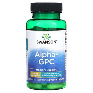 Swanson, Alpha GPC, 300 mg, 60 Cápsulas Vegetais