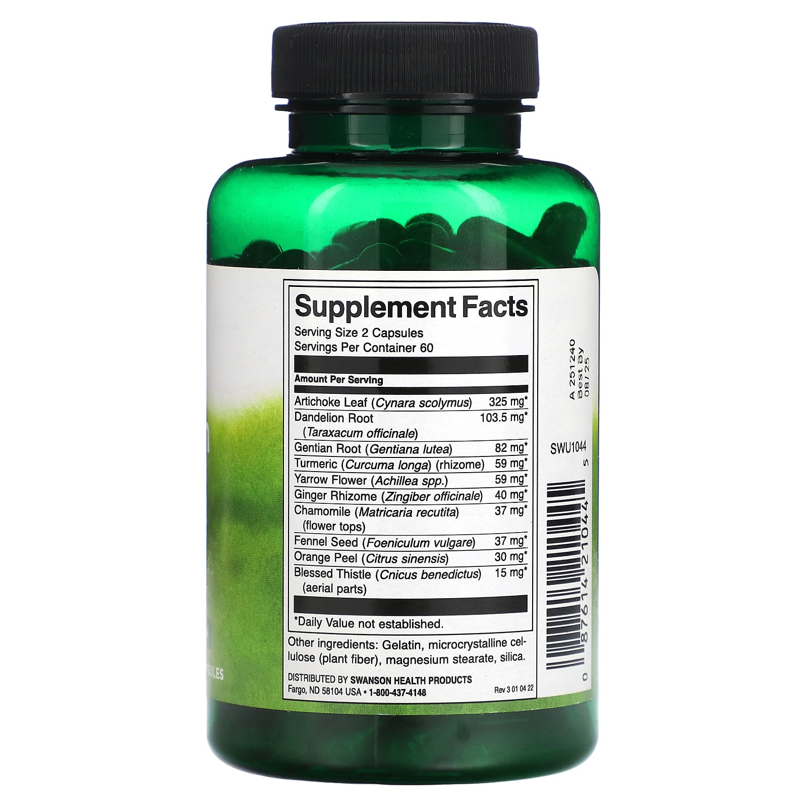 Swanson, Bavarian Herbal Bitters, AlcoholFree, 120 Capsules