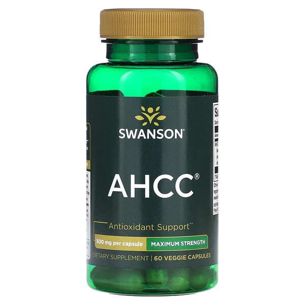 Swanson, AHCC、成分増量タイプ、500mg、ベジカプセル60粒