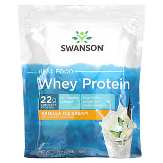Swanson, Proteína de suero de leche de Real Food, Helado de vainilla`` 885 g (1,95 lb)