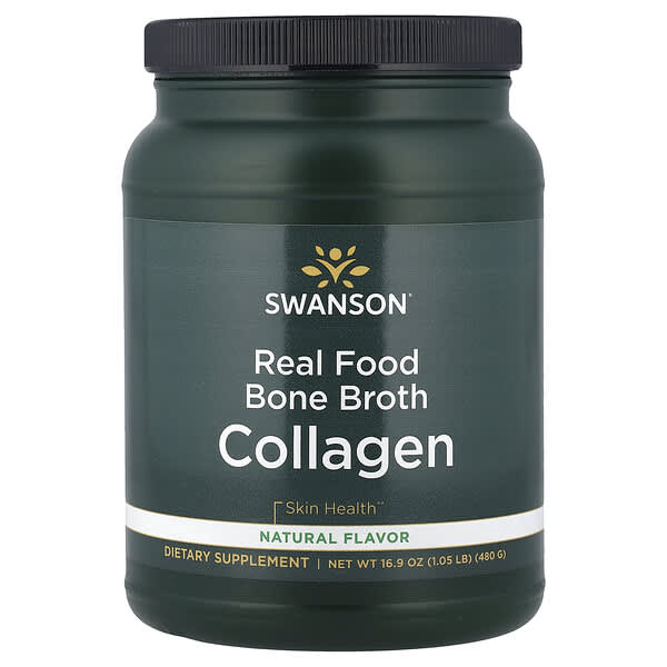 Swanson Real Food Bone Broth Collagen, Natural, 16.9 oz (480 g)