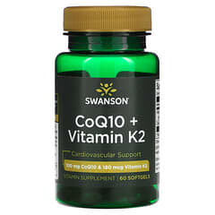 Swanson, CoQ10 + Vitamin K2, 60 Softgels