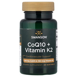 Swanson Vitamins（スワンソンビタミンズ）, CoQ10 + ビタミンK2、ソフトジェル60粒