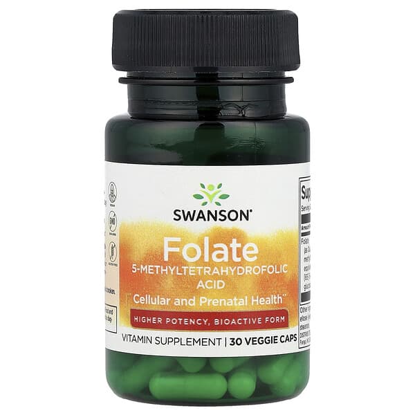 Folate, 30 Veggie Caps (1,360 mcg DFE per Cap)