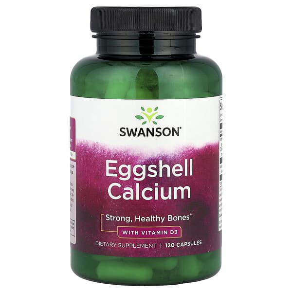 Swanson, 含維生素 D3 的蛋殼鈣，120 粒膠囊