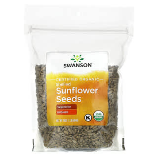 Swanson, Semillas de girasol sin cáscara orgánicas certificadas`` 454 g (1 lb)