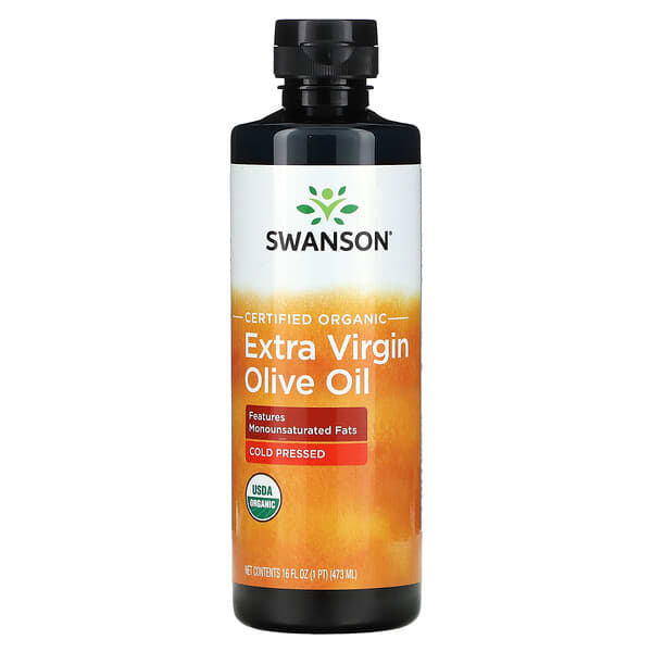 Swanson, 認可有機高級初榨橄欖油，16 液量盎司（473 毫升）