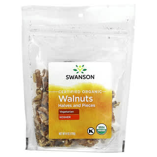 Swanson, Certified Organic Walnuts Halves & Pieces, 6 oz (170 g)