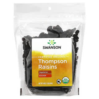 Swanson, Сертифицированный органический изюм Томпсона, 454 г (1 фунт)