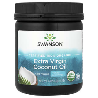Swanson, Extra szűz kókuszolaj, hidegen sajtolt, 1 font (454 g)