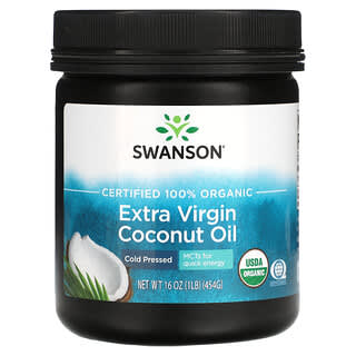 Swanson, Кокосовое масло холодного отжима холодного отжима, 454 г (1 фунт)