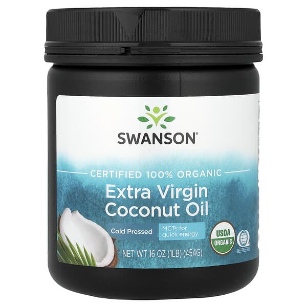 Swanson, Extra Virgin Coconut Oil, Cold Pressed, 1 lbs (454 g)