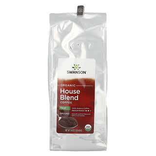 Swanson, Mistura de Café Orgânico da Casa, Moído, Torra Média, Descafeinado, 454 g (1 lb)