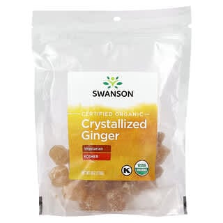 Swanson, Certified Organic Crystallized Ginger, 60 oz (170 g)