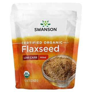 Swanson, Органическое льняное семя, измельченное, 425 г (15 унций)