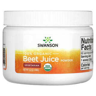 Swanson, Suco de Beterraba 100% Orgânico em Pó, 150 g (5,3 oz)