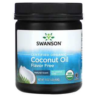 Swanson, Certified Organic Coconut Oil, Flavor Free, 1 lbs (454 g)
