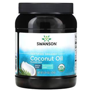 Swanson, Сертифицированное органическое кокосовое масло, без вкусовых добавок, 1,47 кг (3 фунта 4 унции)