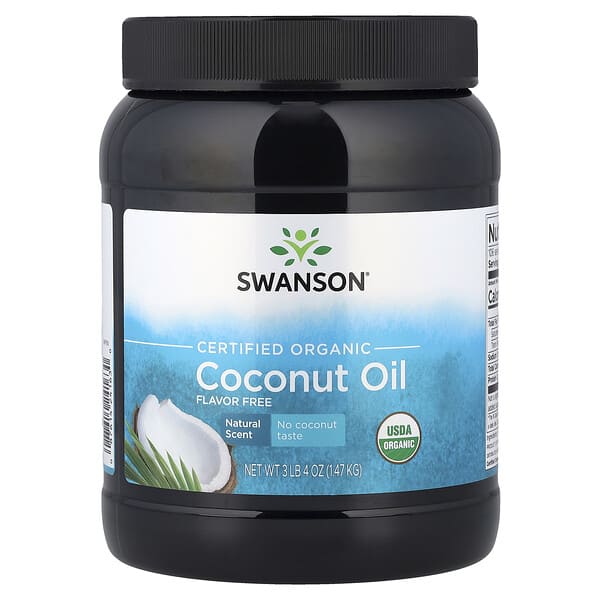 Swanson Vitamins, 유기농 인증 코코넛오일, 향료 무함유, 1.47kg(3lb 4oz)