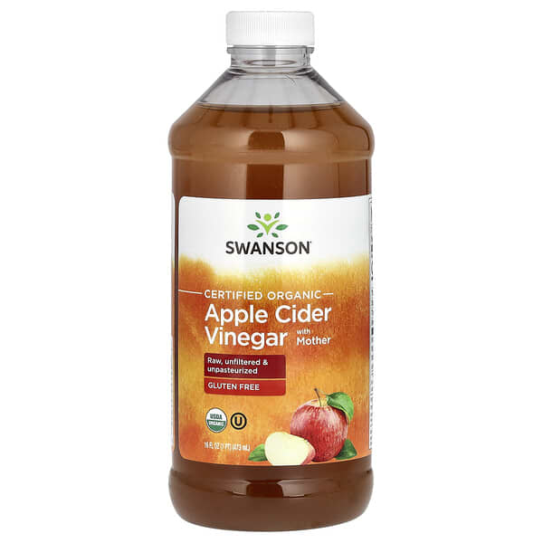 Swanson, 認定オーガニック アップルサイダービネガー酢母入り、473ml（16液量オンス）