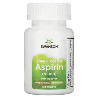 Swanson, Аспирин, покрытый кишечнорастворимой оболочкой, 81 мг, 360 таблеток