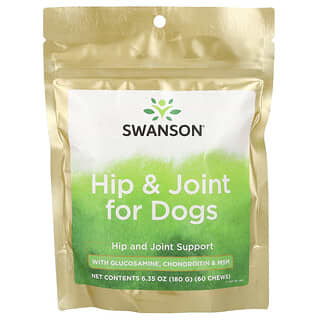 Swanson, Hip & Joint For Dogs with Glucosamine, Chondroitin & MSM, 60 Chews, 6.35 oz (180 g)