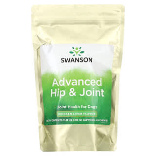 Swanson, Advanced Hip & Joint, для собак, куриная печень, 45 жевательных таблеток, 315 г (11,11 унции)