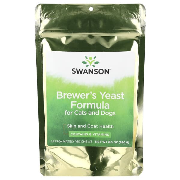 Swanson, 狗狗貓咪用啤酒酵母配方，160 片咀嚼片，8.5 盎司（240 克）