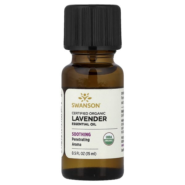 Swanson, Certified Organic Essential Oil, Lavender, 0.5 fl oz (15 ml)