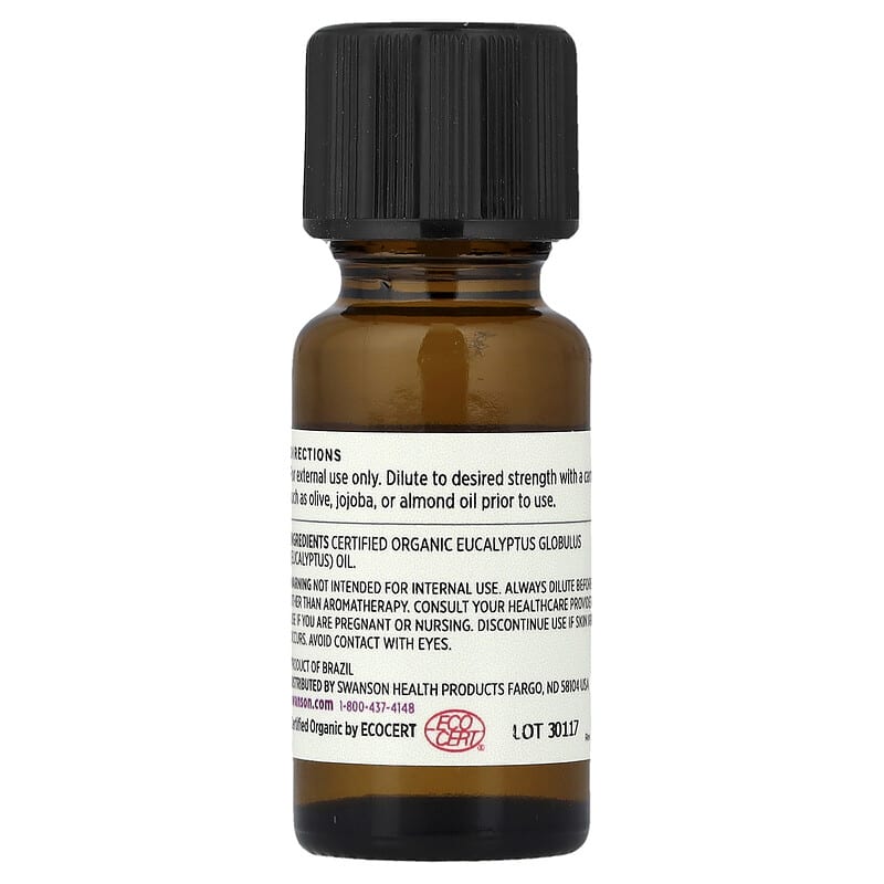 認定オーガニック ユーカリエッセンシャルオイル、15ml（0.5液量オンス）